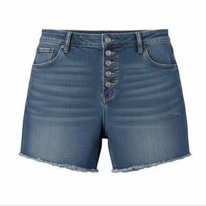 American Eagle The Dream Short Skinny Bermuda Denim Shorts Low Rise Button Fly